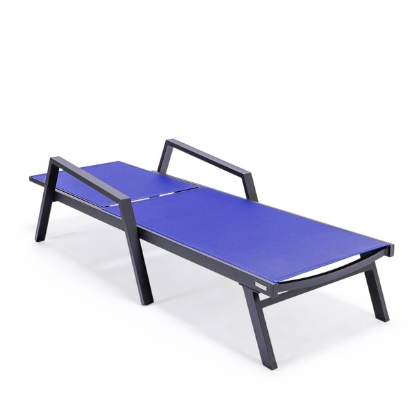 Aluminum Beach Pool Sun Lounge Chair Sling Mesh Fabric With Arms,Stackable Chaise Lounger (Set of 2)