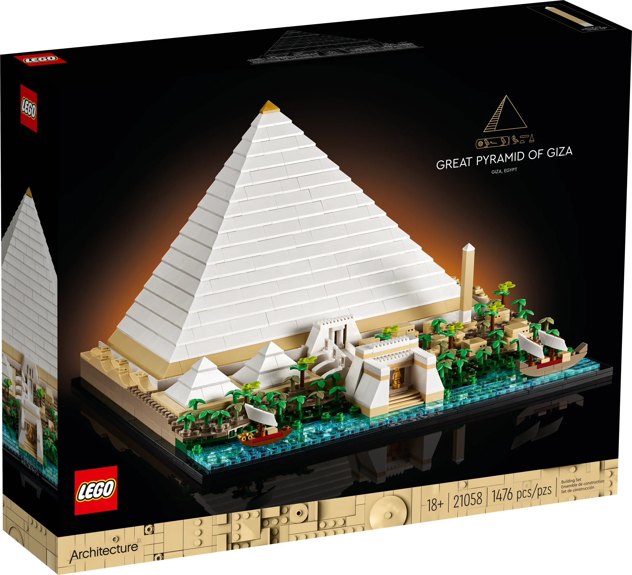 LEGO Architecture Great Pyramid of Giza Set 21058, Home Décor Model Building Kit, Creative Gift Idea