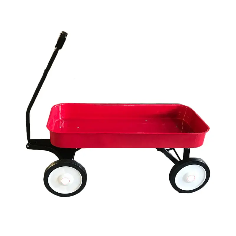 Synergistic Children’s Classic Pull Along Red Steel Wagon – Ages 3 Years and up