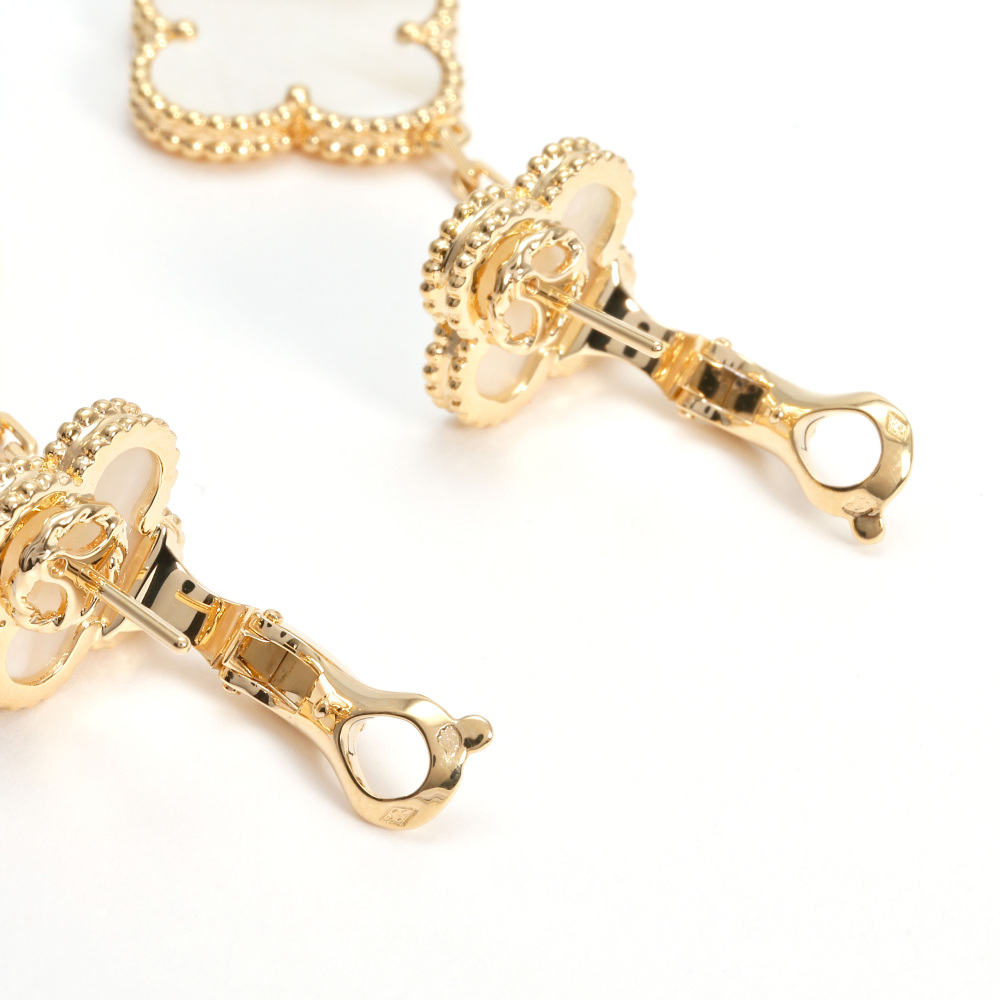 Van Cleef & Arpels Magic Alhambra Earrings 18K Yellow Gold Mother of Pearl VCARD78800