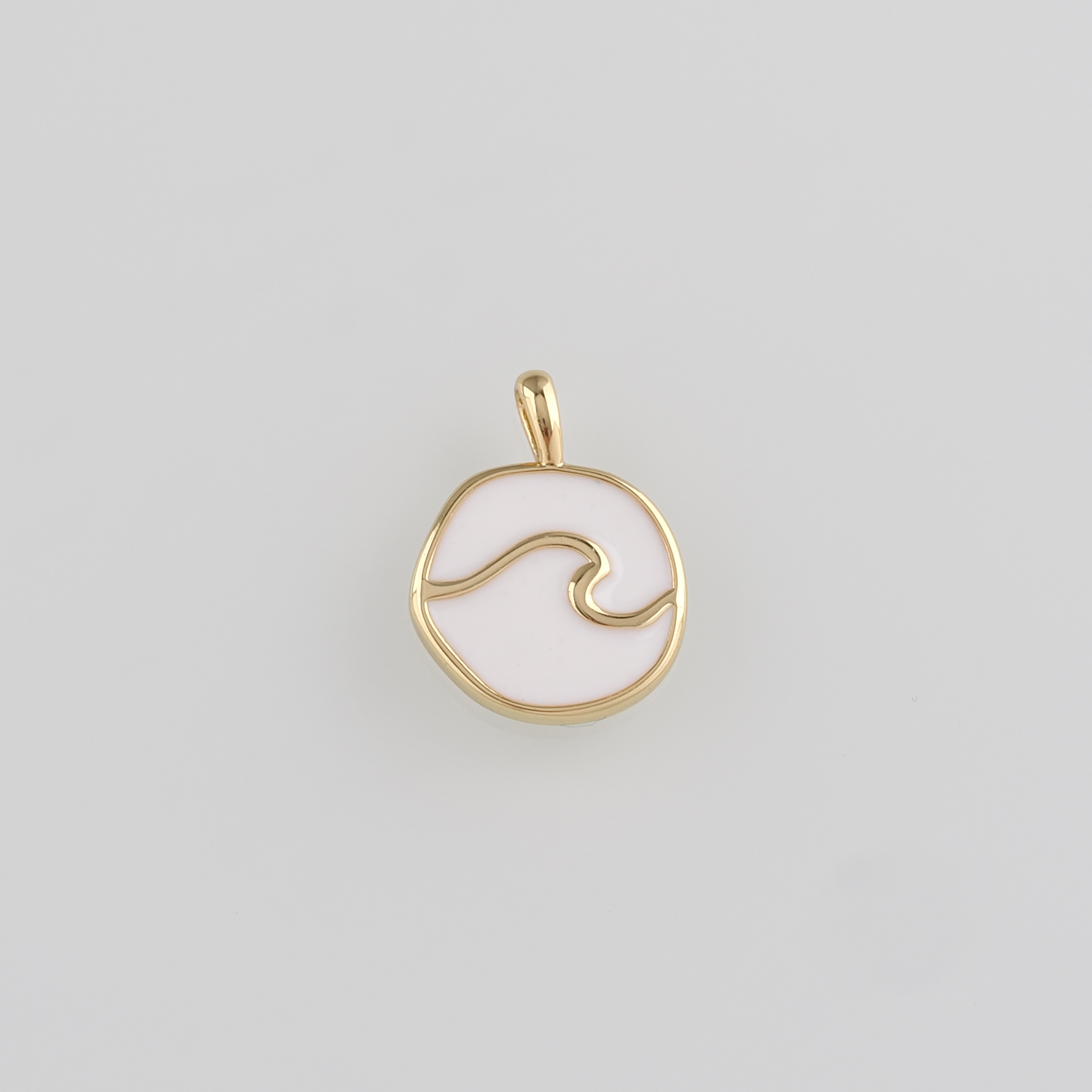 18K Gold Filled Water Pendant,Enamel Element Charm Earrings Necklace for DIY Jewelry Making Supply