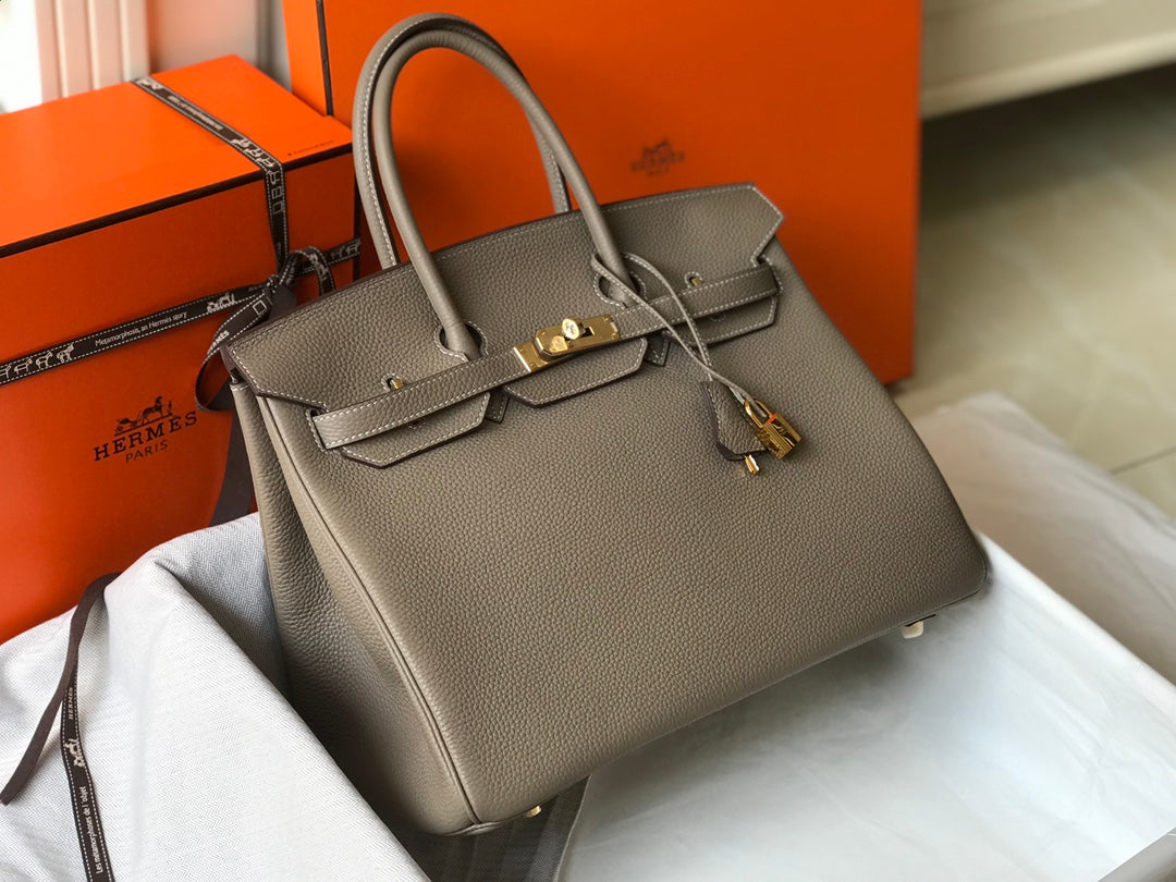 Hermes Birkin 35Cm Bag Khaki Togo Gold Hardware