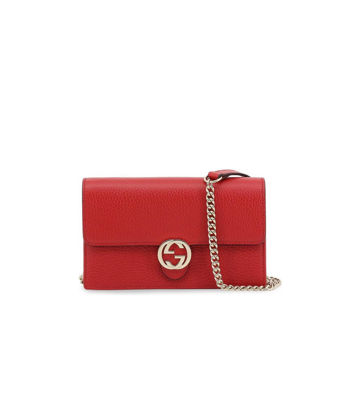 Gucci GG Interlocking Wallet On Chain Red
