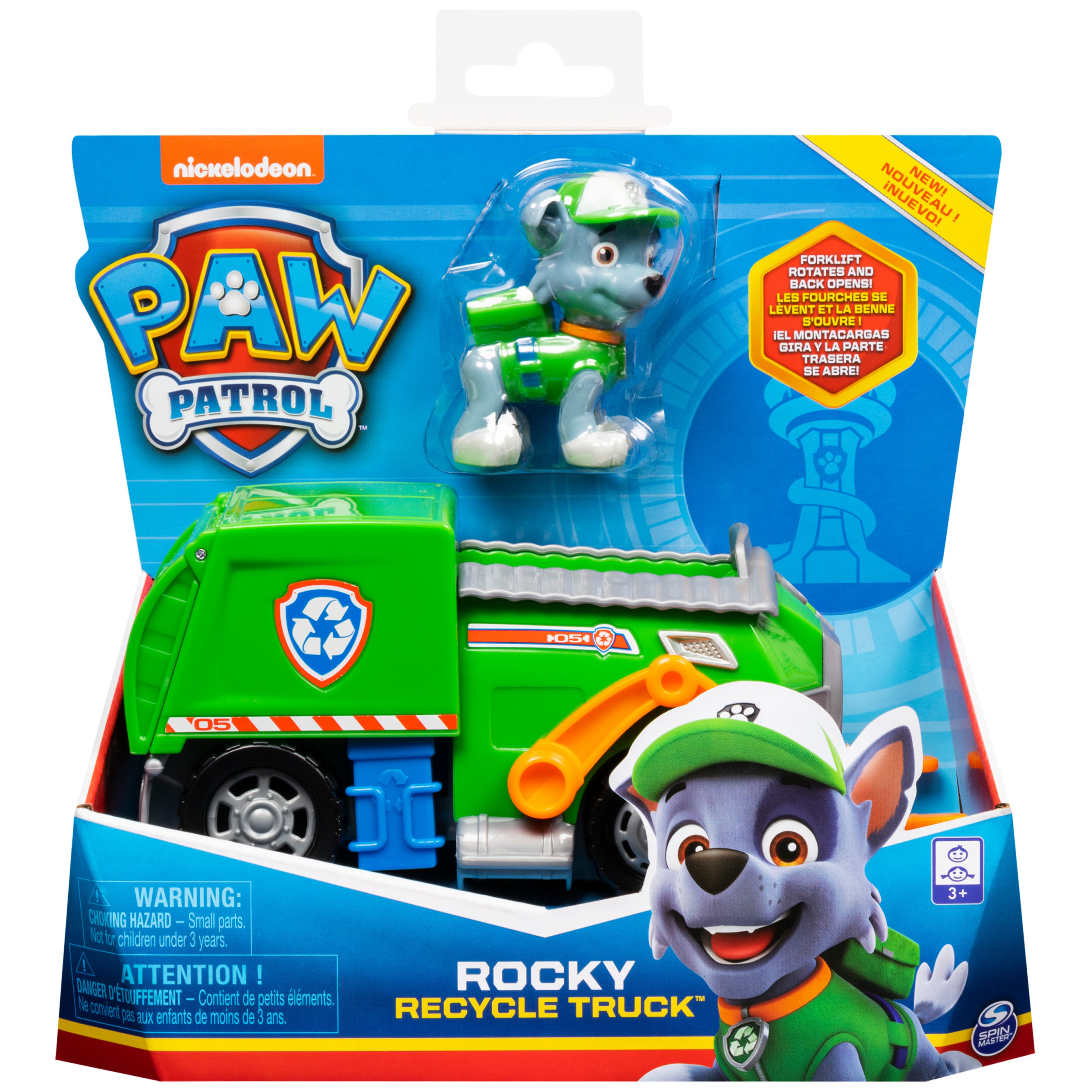 PAW Patrol, Rocky’s Recycle Truck Vehicle with Collectible Figure, for Kids Aged 3 and up