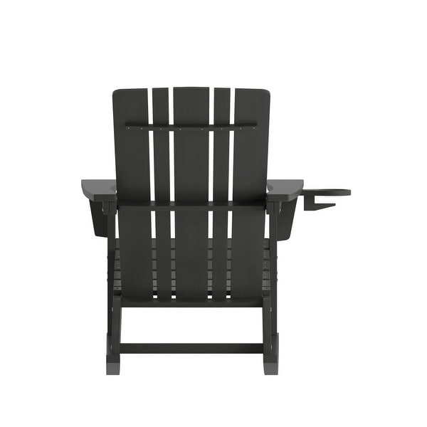 Commercial AllWeather Rocking Adirondack Chair with Swiveling Cupholder