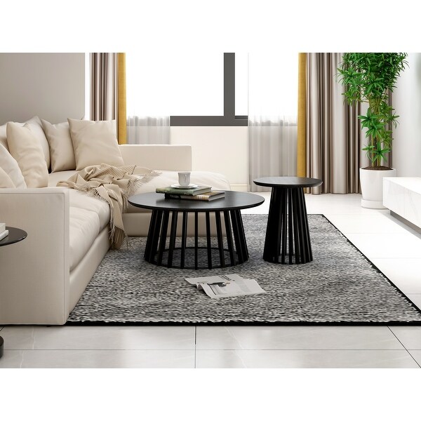 Round Coffee Table Set of 2 Grille Molding