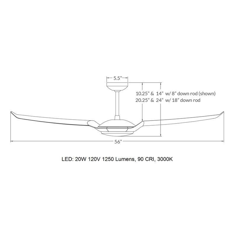 Modern Fan Company - IC3-BN-56-MG-570-RC IC/Air3 56x22 Ceiling