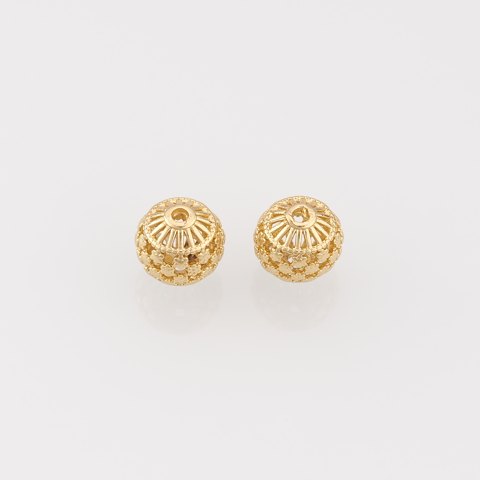 18K Gold Filled Flower Spacer Beads,Hollow Beads,Flower Beads for Bracelet Jewelry Necklace Making Supply