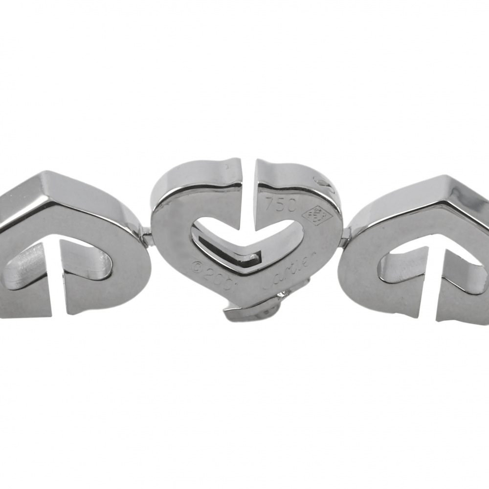 Cartier C Heart Bracelet 18K White Gold Diamond