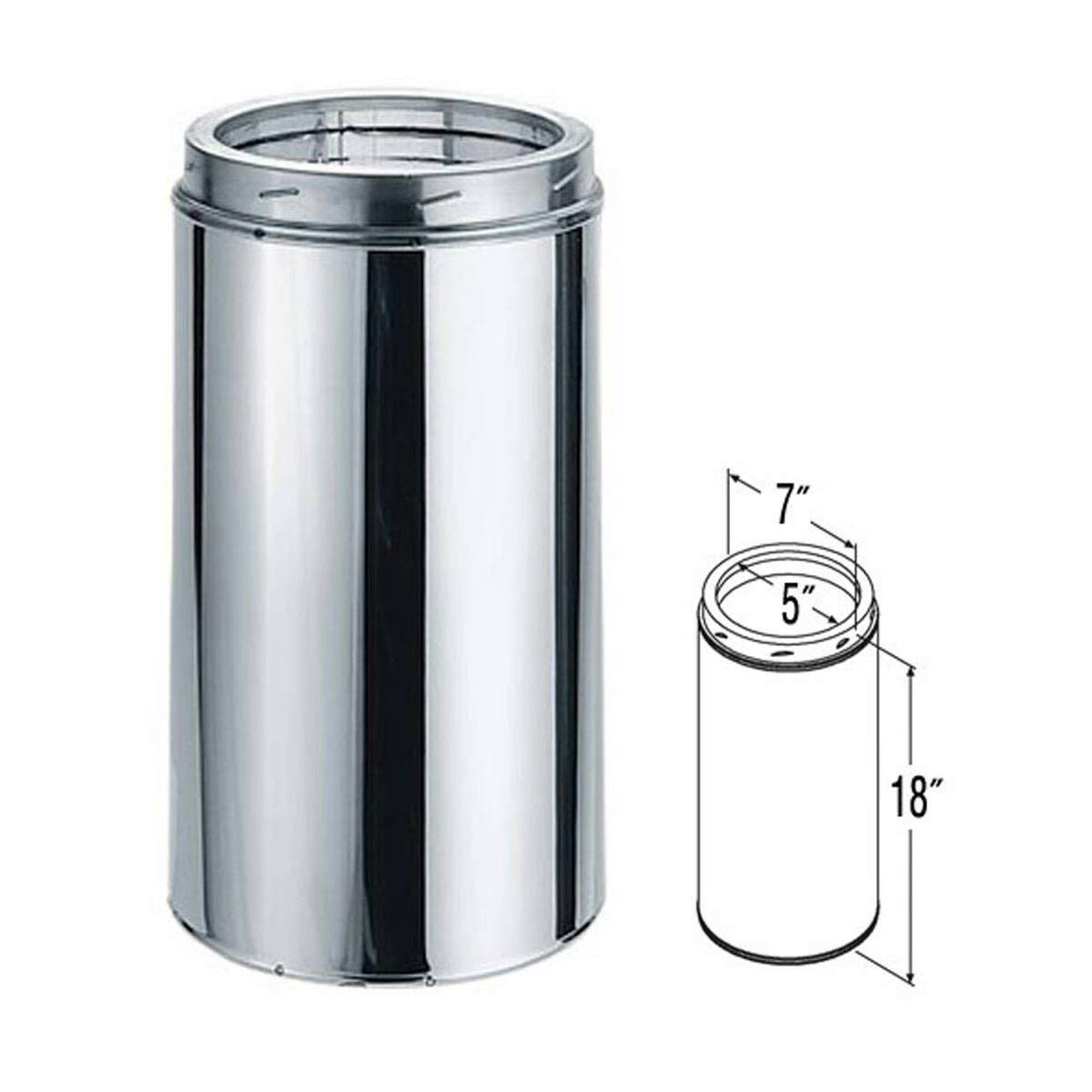 5x22 DuraTech Stainless Steel Chimney Pipe- 18x22 Length 5DT-18SS