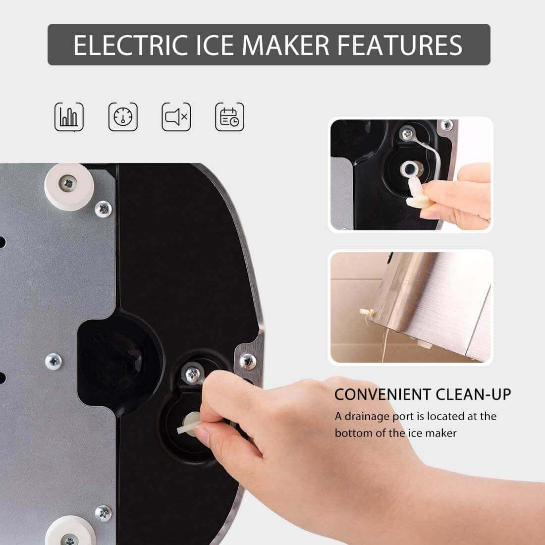 26lbs/day Bullet Shaped Stainless Steel Automatic Ice Maker Machine