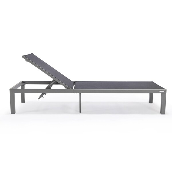 Aluminum Beach Pool Sun Lounge Chair Sling Mesh Fabric Reclining Stackable Lounger Chair