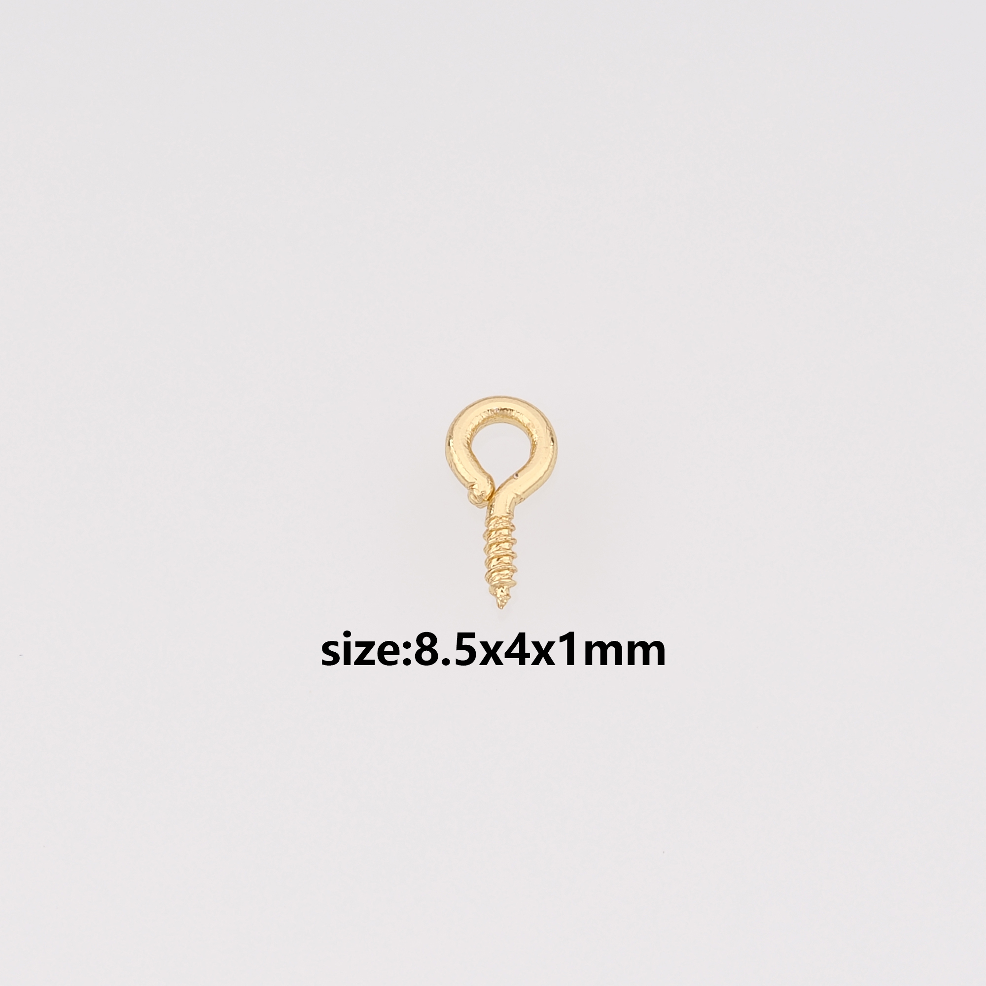 50Pcs 18K Gold Filled Screw Pin Pendant,Screw Eye Pin Charm Earrings Necklace for DIY Jewelry Making Supply
