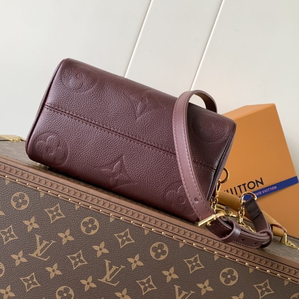 [Premium Quality] – Louis Vuitton Speedy Bandouliere 20 Monogram Empreinte Grenat Red 8.1 Inches M25929