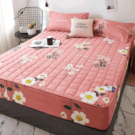Cadar Set Queen/King Fitted Bedsheet With Cotton Anti Slip Mattress Cover Ready Stock