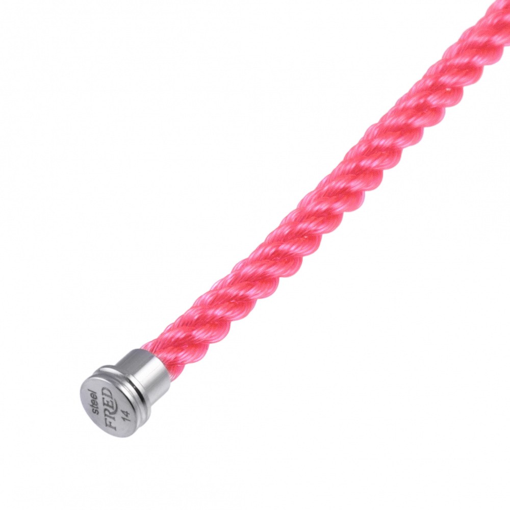 FRED Cable Mm Textile Neon Pink Size 14 Stainless Bracelet Stainless Steel 6B0344