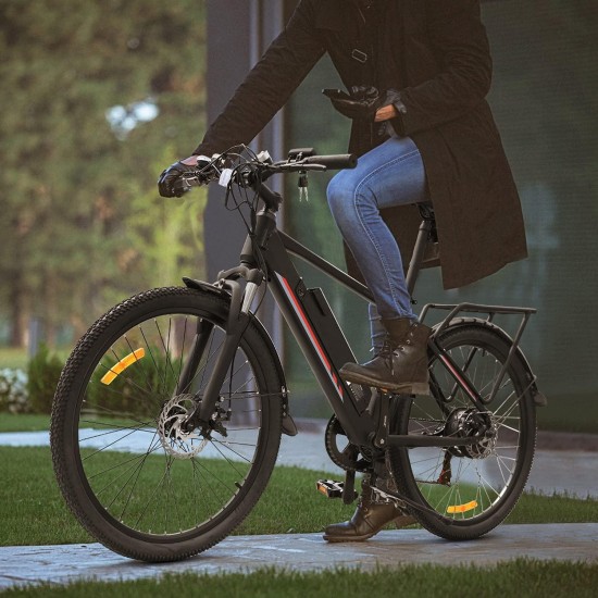 350W Electric Bike Electric Mountain Bike Electric Bicycle, 27.5″/26” Electric Commuting Bike with 36V 10.4Ah Lithium Battery, Premium Front Suspension and 7 Speed Gears