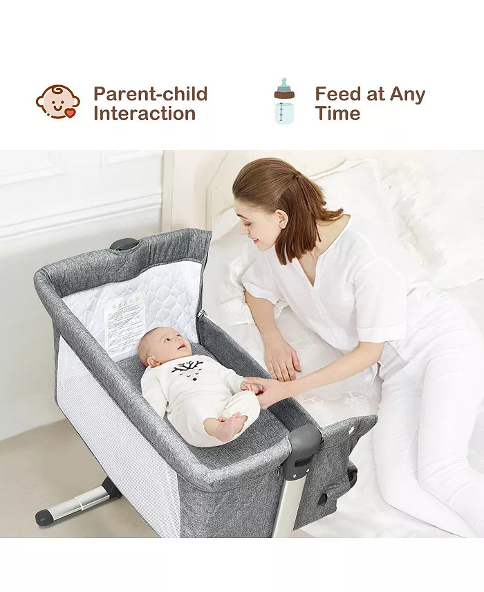 Slickblue Travel Portable Baby Bed Side Sleeper  Bassinet Crib with Carrying Bag