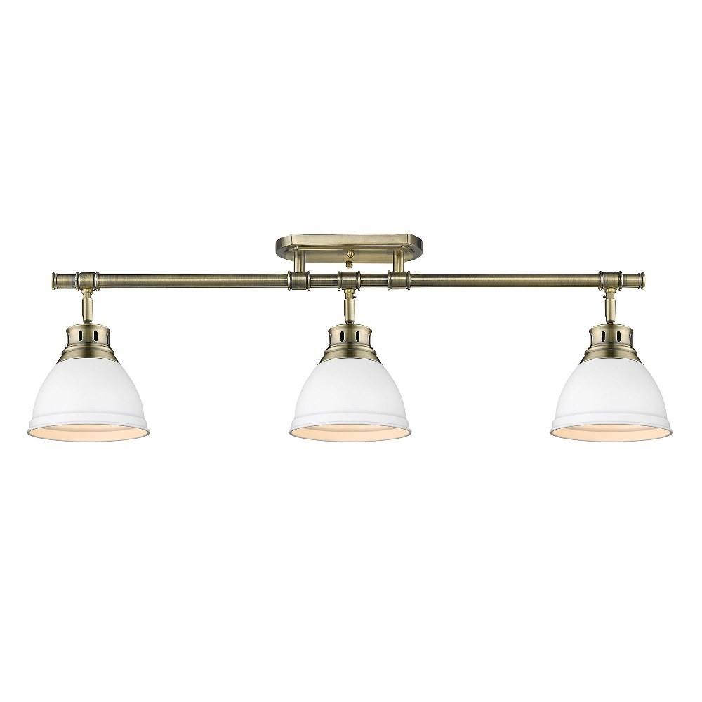 Golden Lighting 3602-3SF AB-CH Duncan Semi-Flush - Track Light in Aged Brass