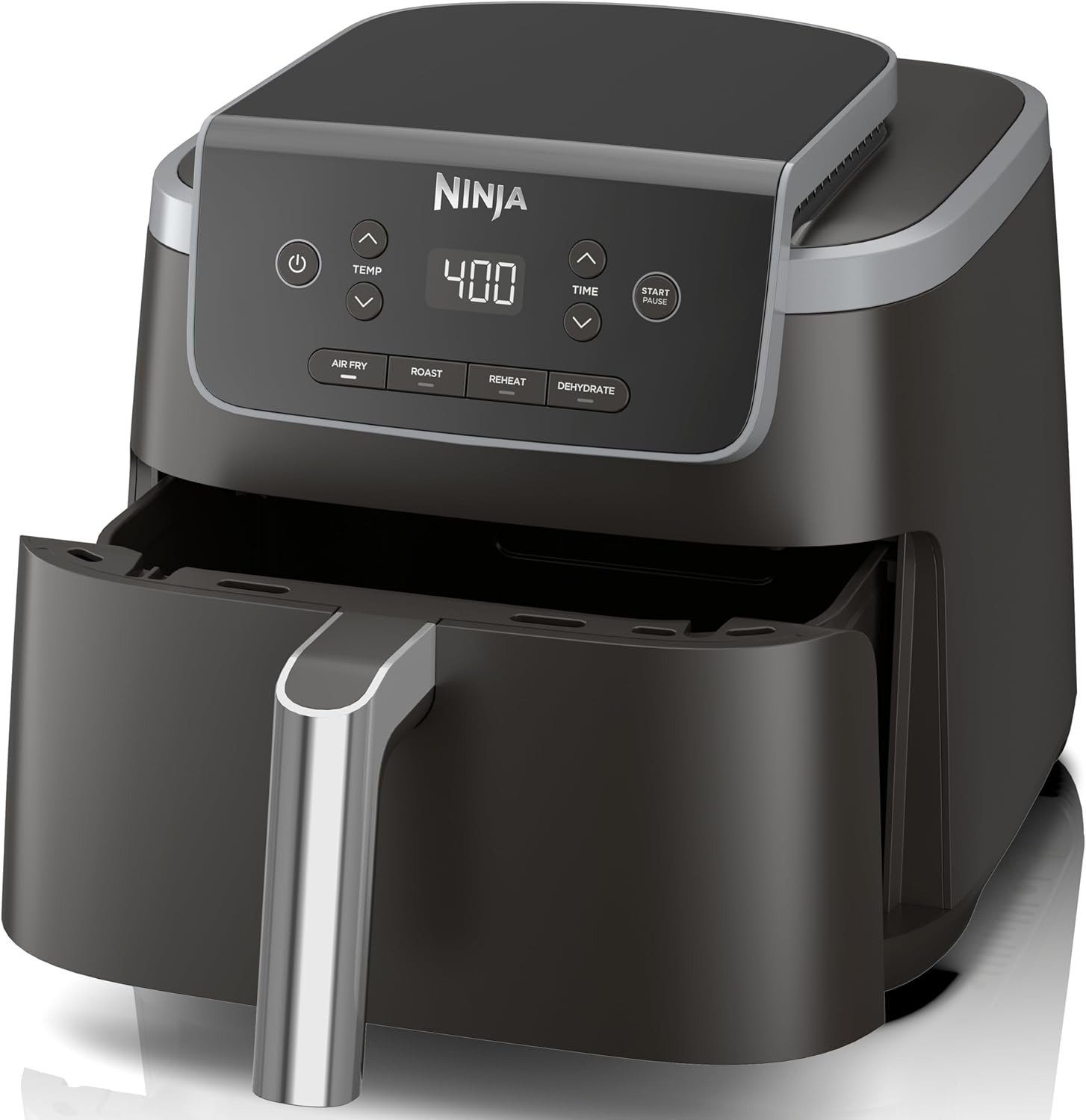 Air Fryer with Air Crisp | 5 QT Capacity fits up to 4lbs of Fries | 4-in-1 Pro Air Fry, Roast, Reheat, Dehydrate | 400°F Max Temp | 1750 Watts | W/Nonstick Basket & Crisper Plate