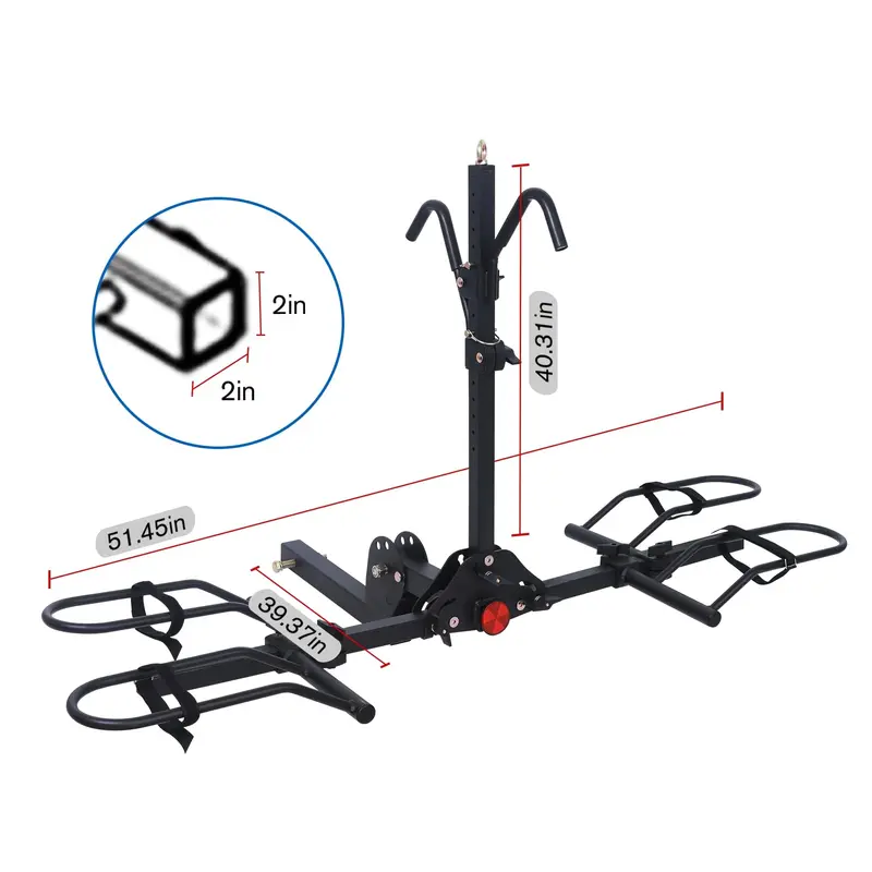 Young 2-Bike Hitch Platform Rack – 200 lb Weight Capacity