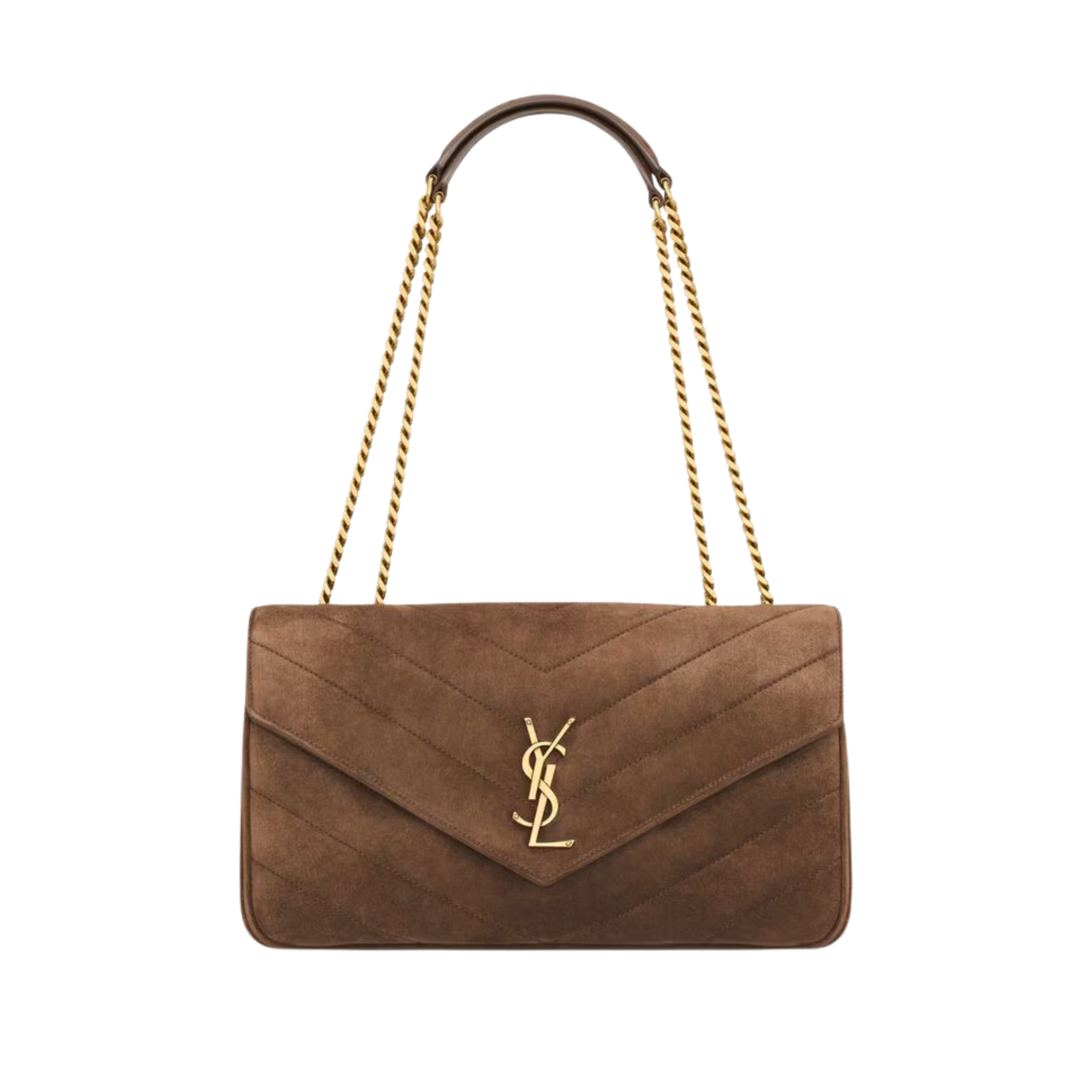 Saint Laurent Loulou Brown Chain Bag 29cm/11.4in