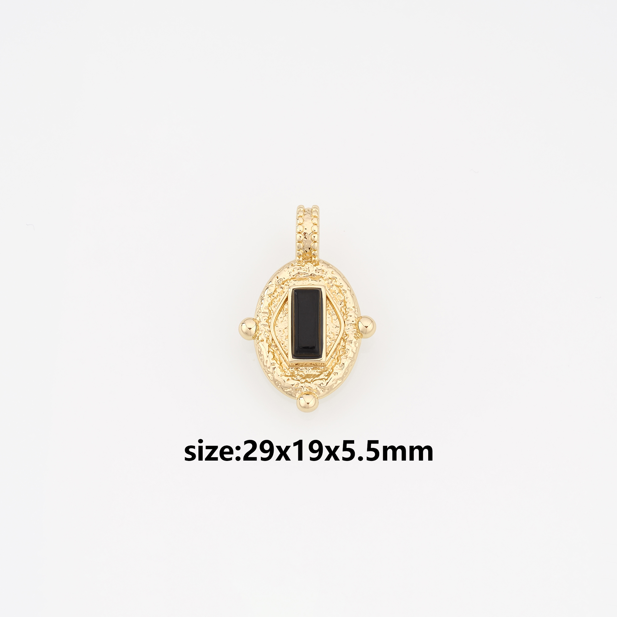 18K Gold Filled Oval Pendant,Dainty Oval Charm Earrings Necklace for DIY Jewelry Making Supply