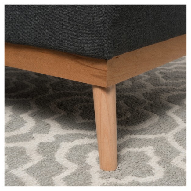 Luise Upholstered Ottoman Dark Gray Christopher Knight Home