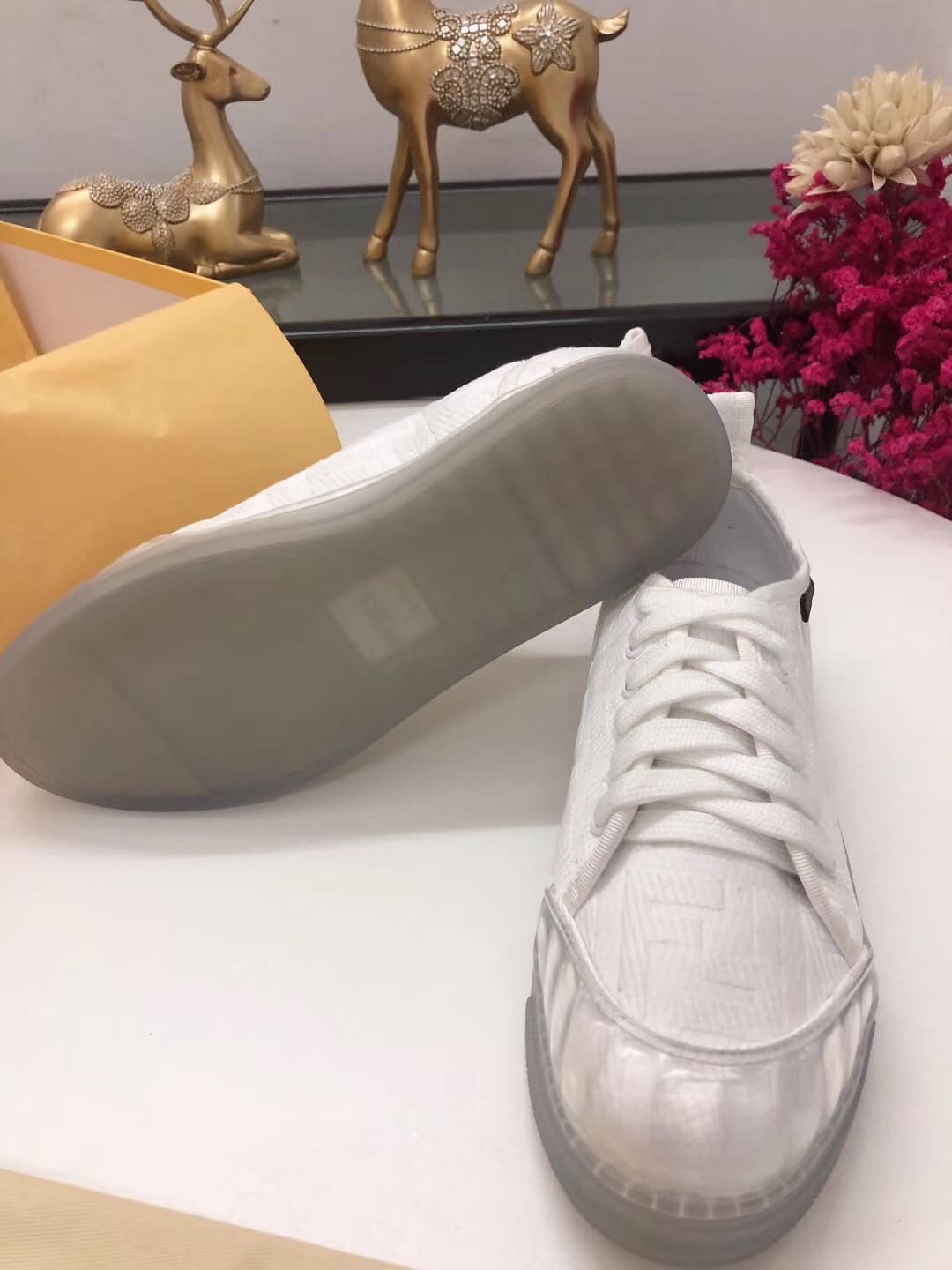 Fendi Corda Low Top Sneaker Tess Canvas White 8E7083Abn4F0Qa0