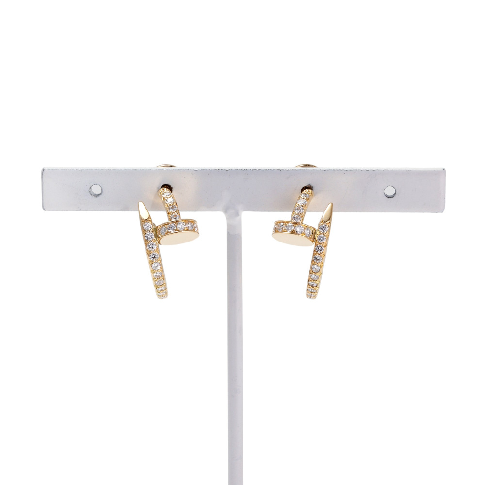 Cartier Juste un Clou Earrings 18K Yellow Gold Diamond B8301430