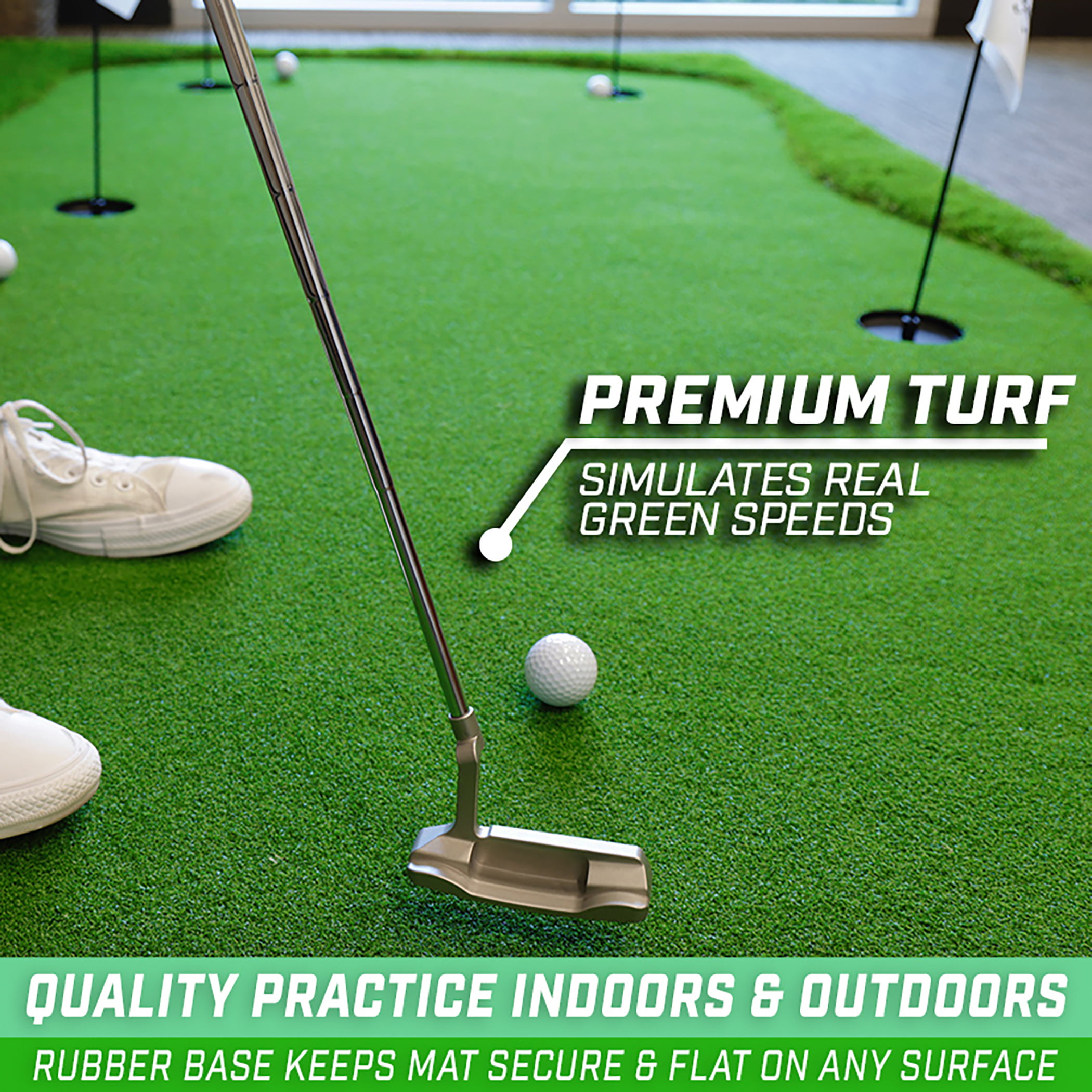 2026 GoSports 12'x5' Putting Green for Indoor & Outdoor Putting Practice