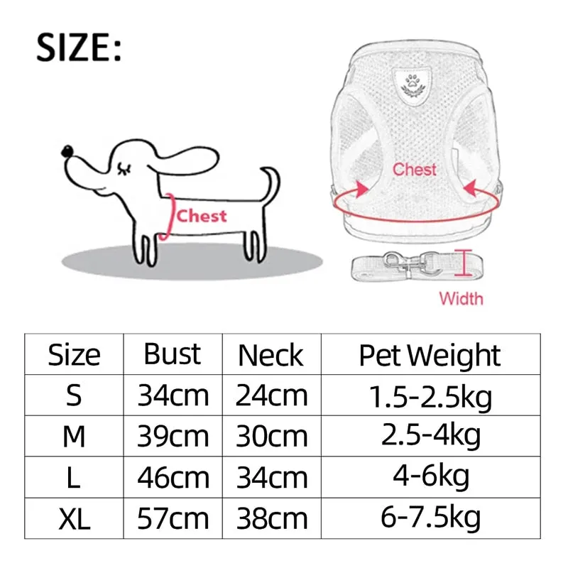 Cat Dog Harness Adjustable Vest Walking
