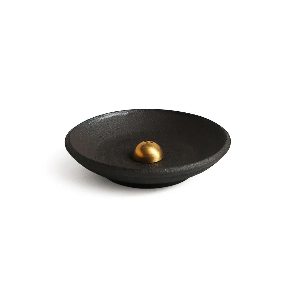 Smudge Dish with Brass Dome Incense Holder