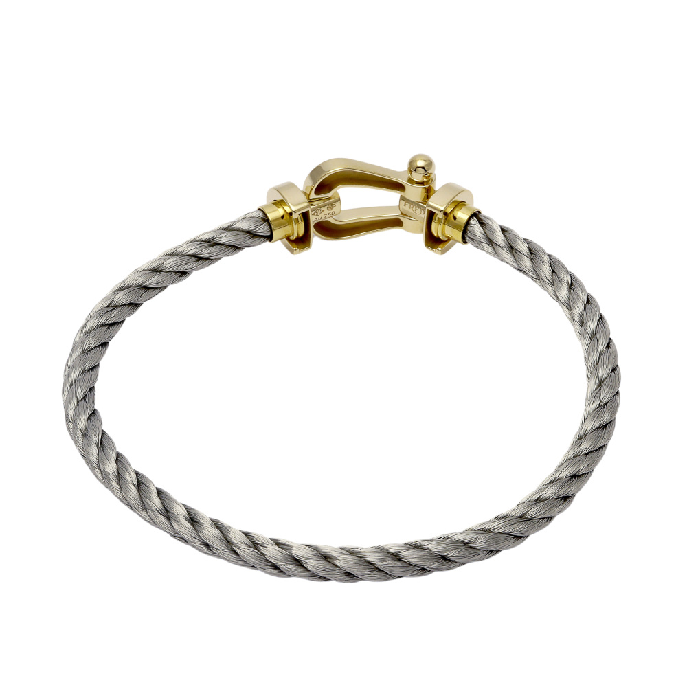 FRED Force 10 Lm Bracelet 18K Yellow Gold & Stainless Steel 0B0006-6B0110