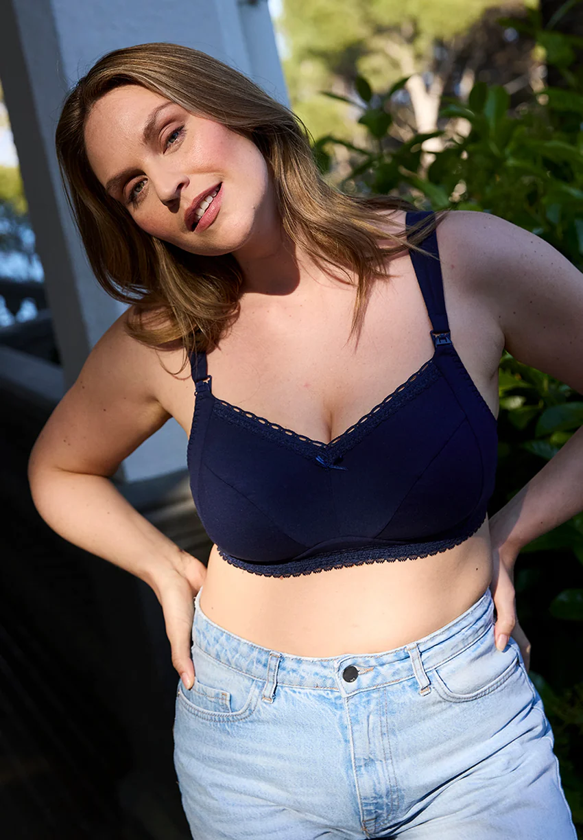 Soutien-gorge d'allaitement sans armatures New Câlin Bleu Marine