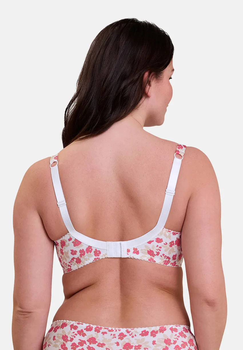 Soutien-gorge emboîtant Amélie Print Imprimé Floral Blanc et Rouge