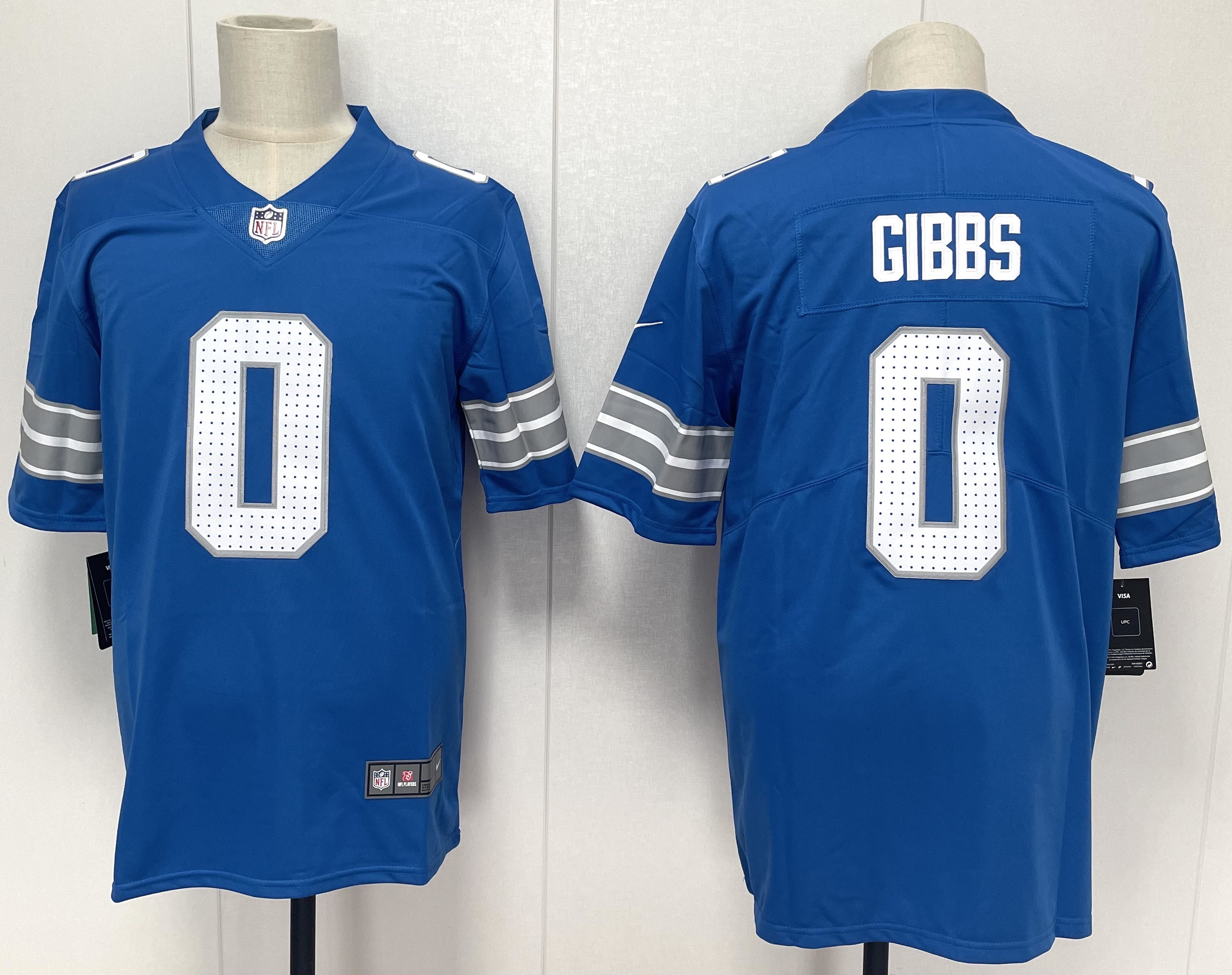 Men's Detroit Lions Jahmyr Gibbs #0 Blue Game Player Jersey