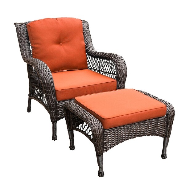 6piece Resin Wicker Patio Furniture Conversation Set with High Back