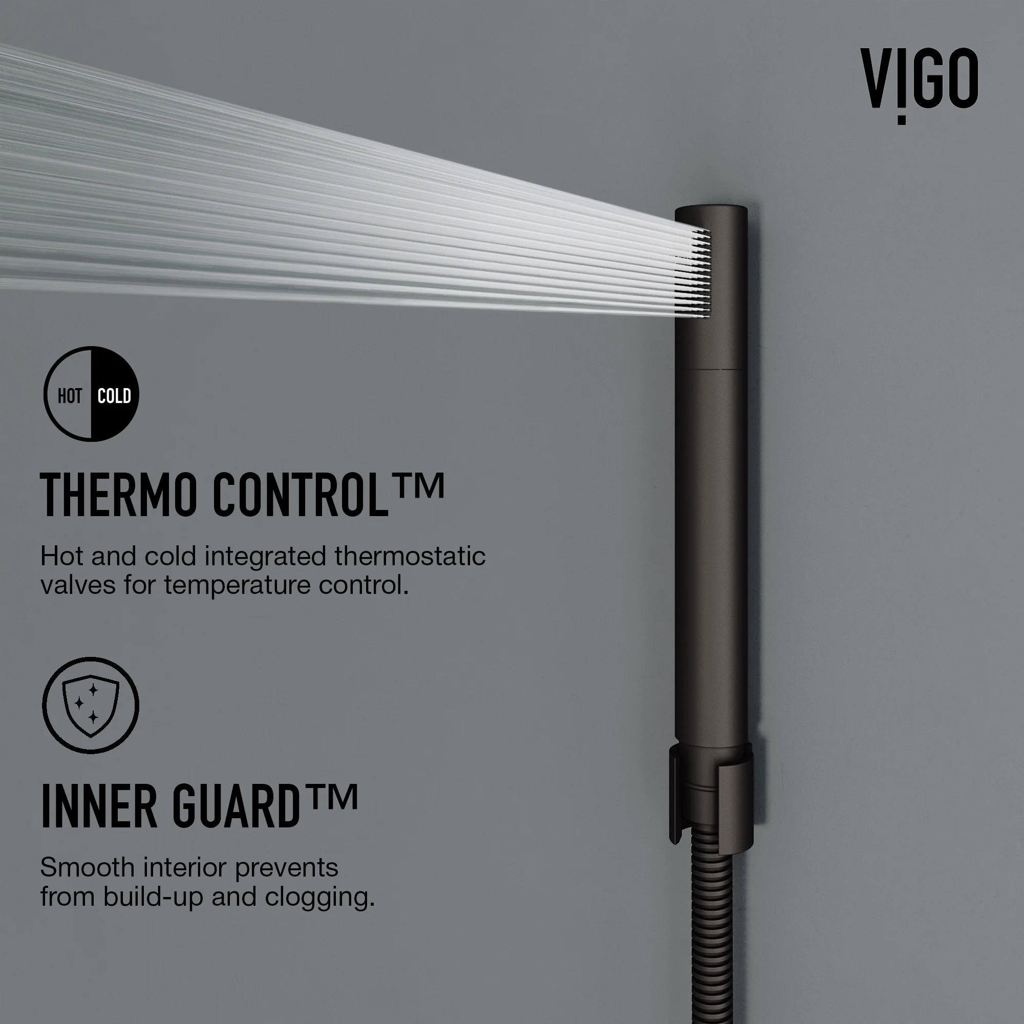 VIGO Sutton 58 in. H x 4 in. W 4-Jet Shower Panel System with Adjustable Round Head and Hand Shower Wand in Matte Black