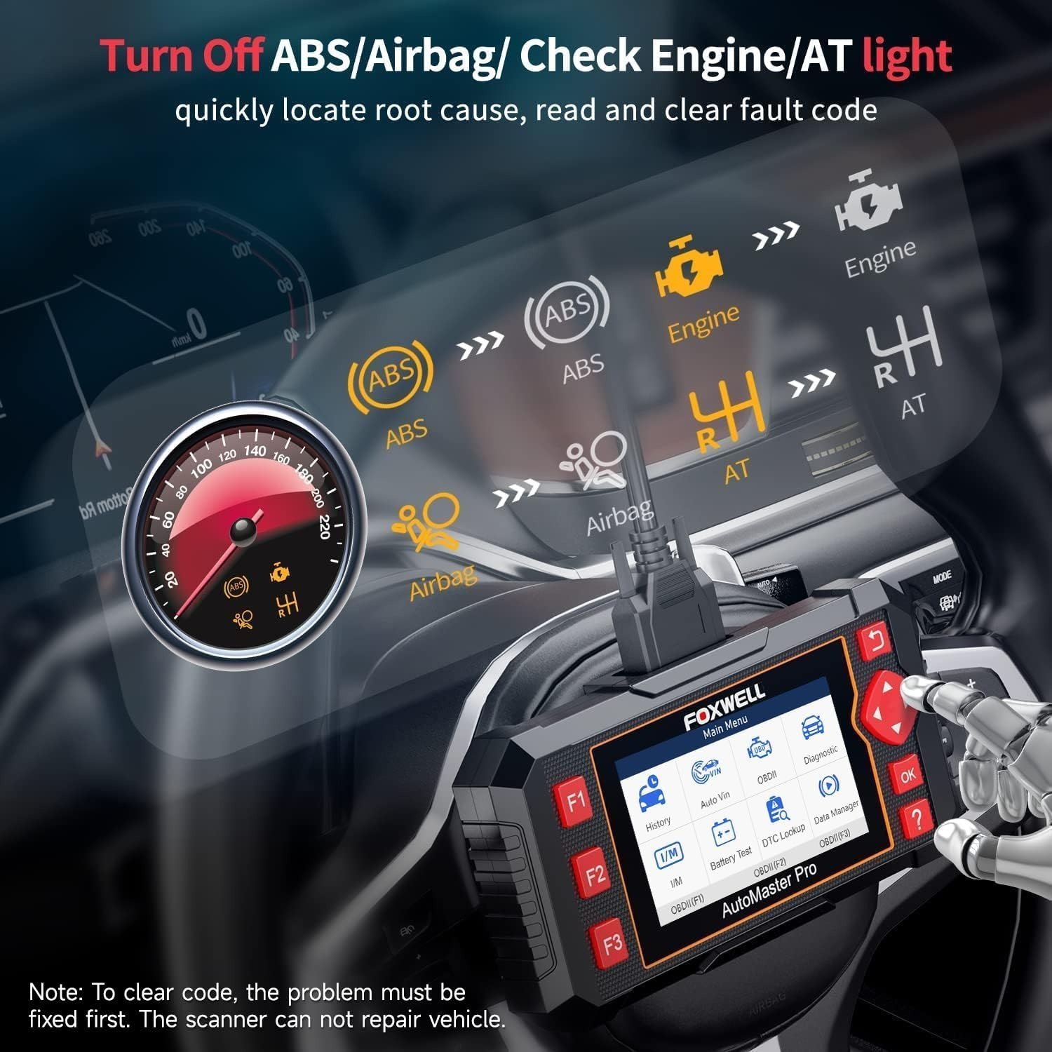 Check Engine Code Reader for Cars and Trucks, Diagnostic Scan Tool with SRS Airbag, Automotive Diagnostic Tool with Live Data