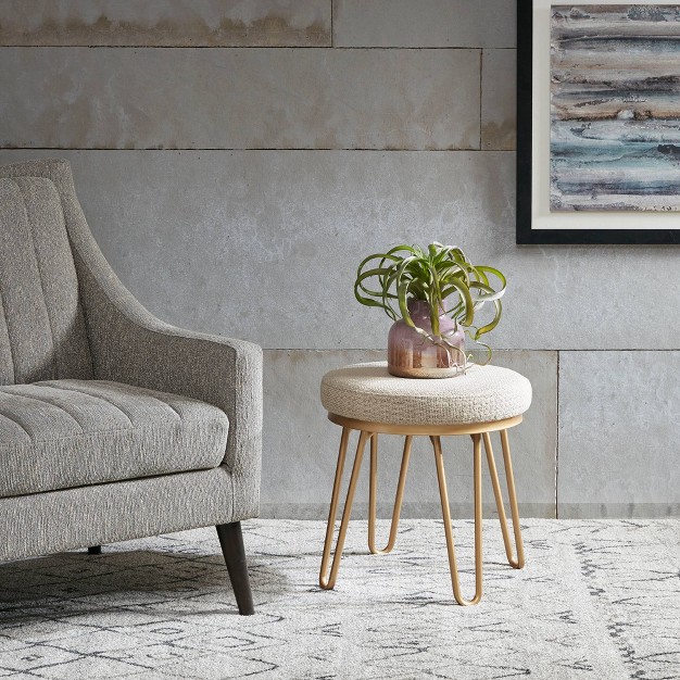 Beverly Round Stool Tan gold