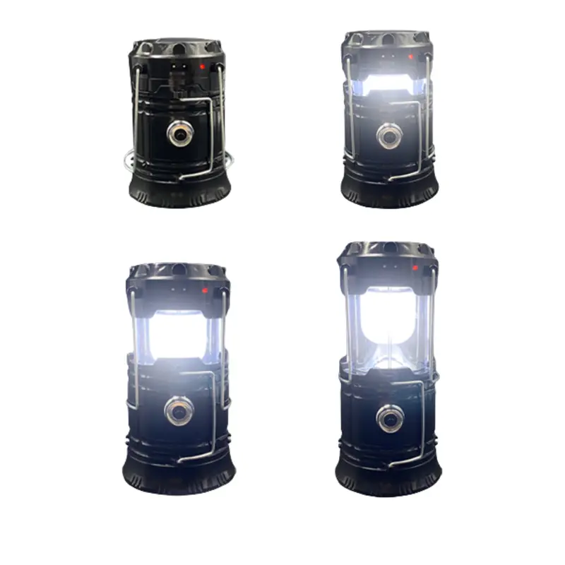 Solar + USB-Rechargeable Collapsible LED Camping Lantern with 360° Illumination