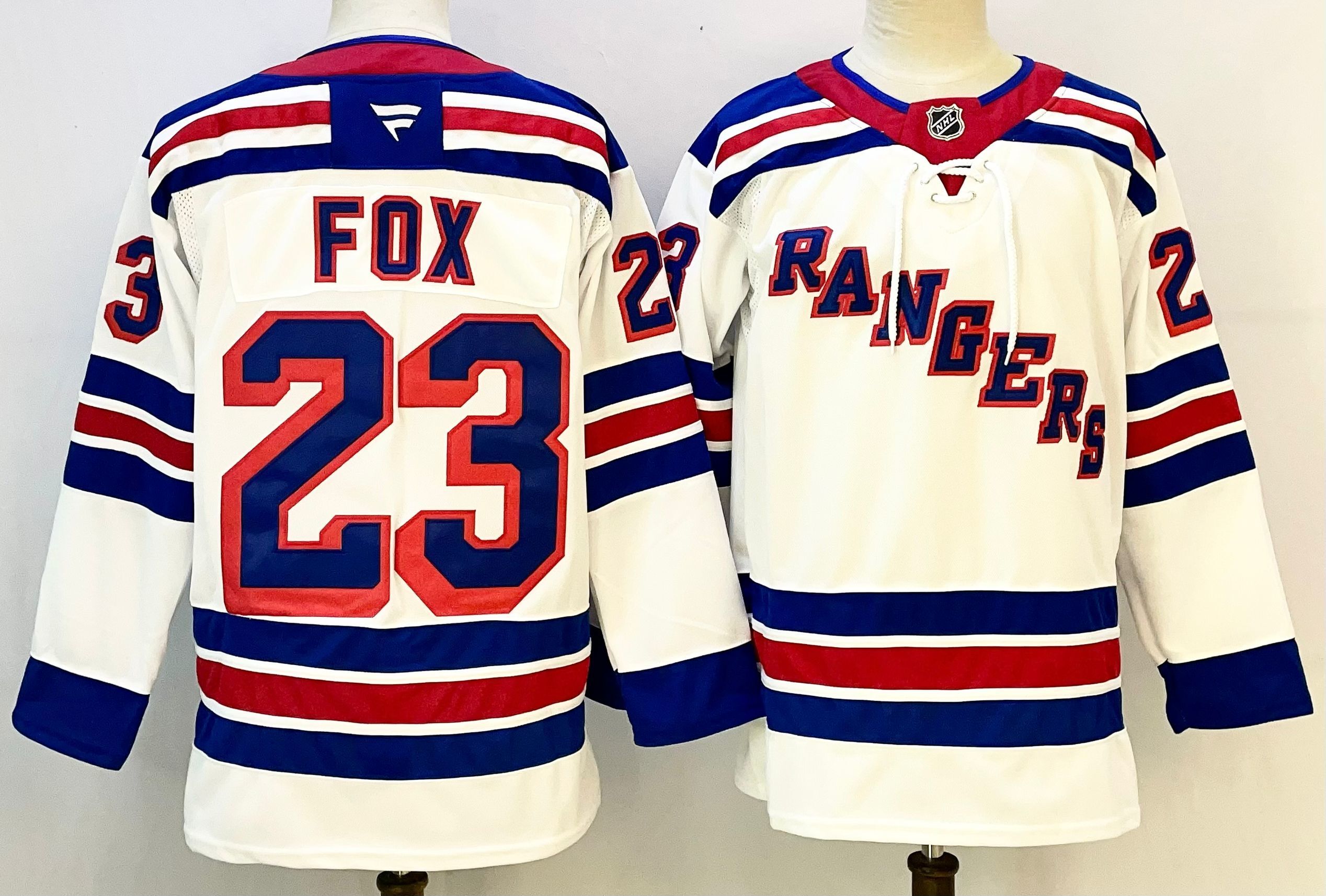 Men's New York Rangers Adam Fox #23 White Player Jersey