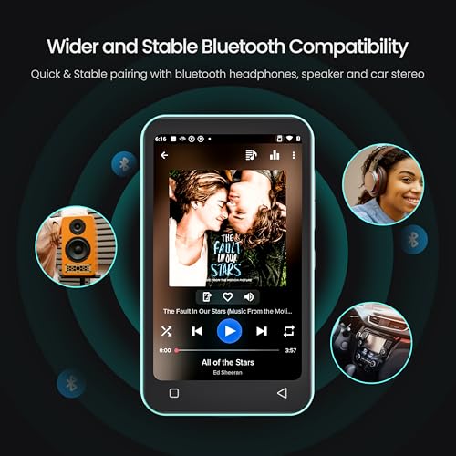 TIMMKOO 80GB Kids MP3 Player with Bluetooth, Parental Controls, Pre-Installed Spotify, Spotify Kids, Audible, 4