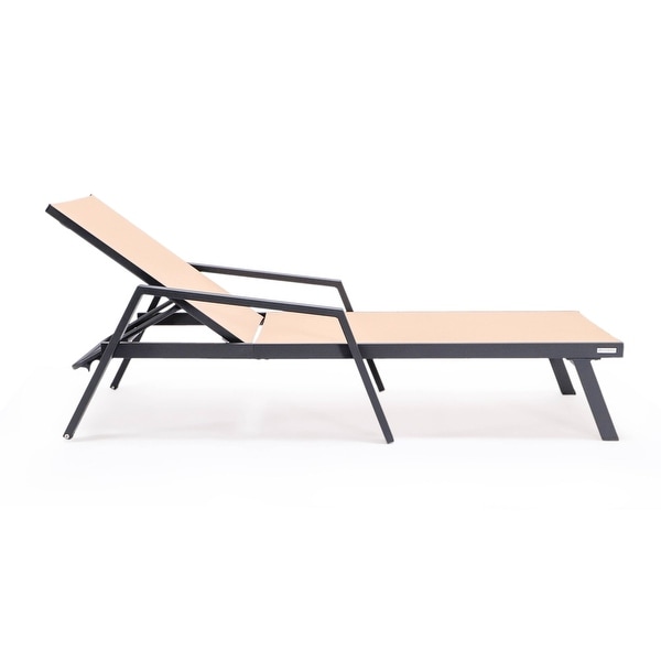 Aluminum Beach Pool Sun Lounge Chair Sling Mesh Fabric With Arms,Stackable Chaise Lounger (Set of 2)