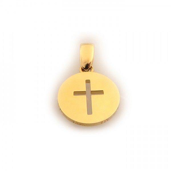 Cartier Round Cross Top K18YG Yellow Gold Pendant Top Necklace