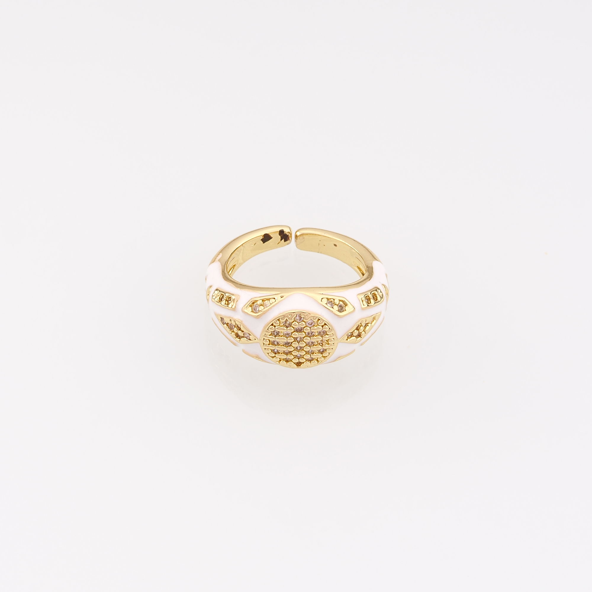 18K Gold Filled Wide Rings, Enamel Ring,Adjustable Ring,Minimalist Ring,Open Ring