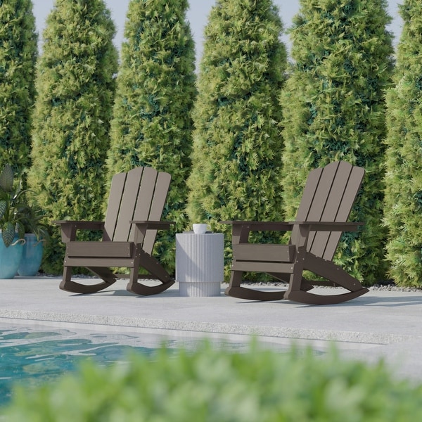 Commercial AllWeather Rocking Adirondack Chair with Swiveling Cupholder