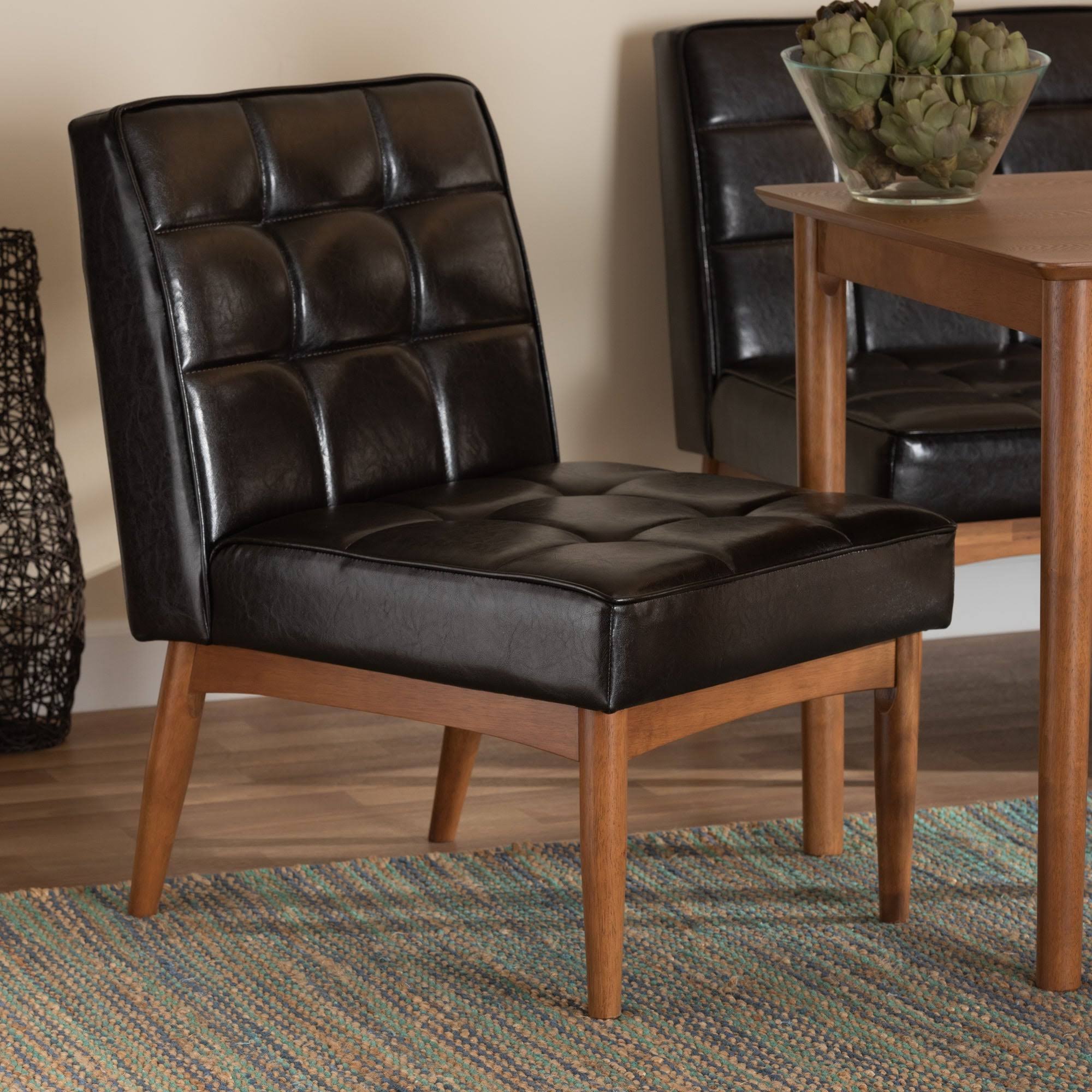 Sanford Mid-Century Modern Dining Chair - Dark Brown