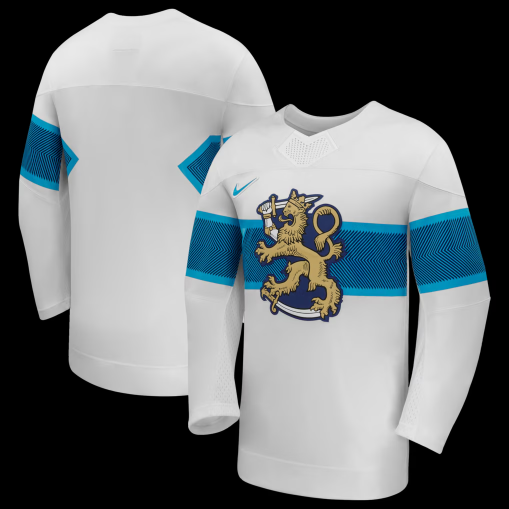 Men's Finland Hockey White 2026 Winter Olympics Blank Jersey